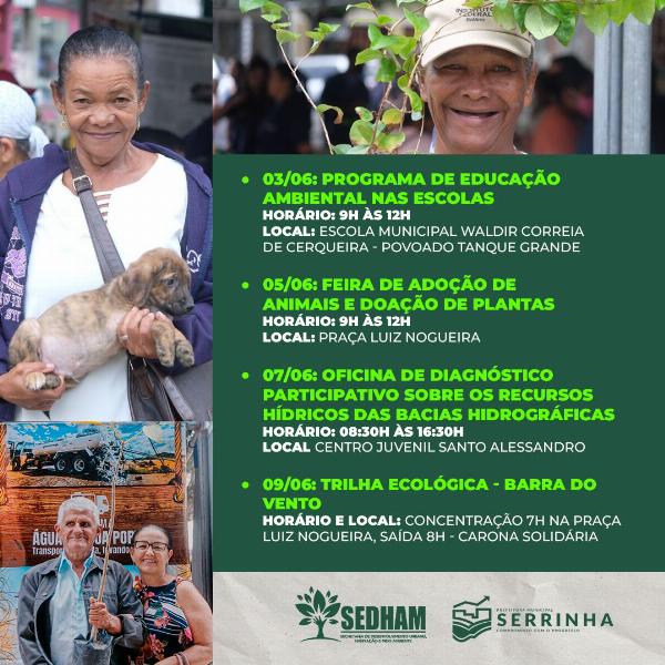 Prefeitura de Serrinha divulga programação da semana do meio ambiente