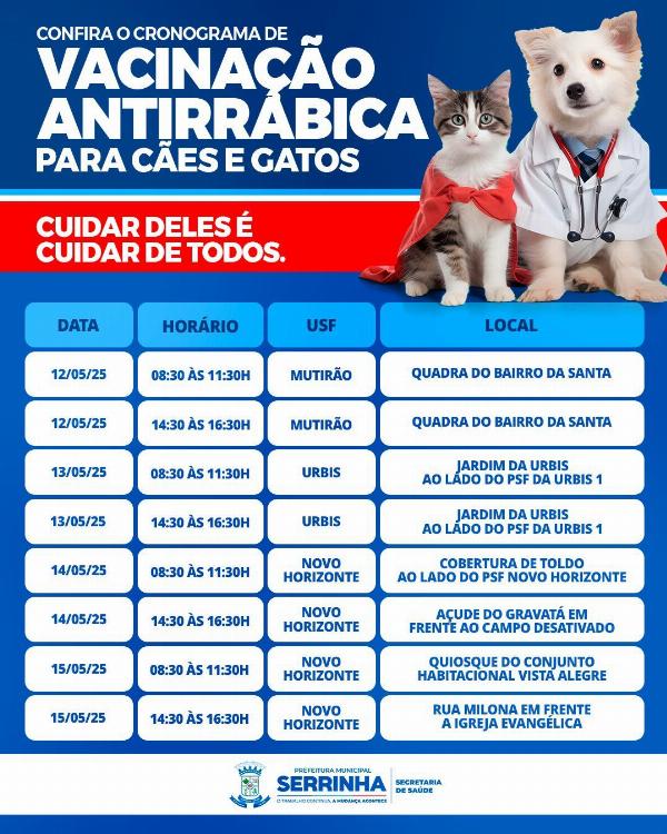 Serrinha intensifica campanha de vacinação antirrábica com atendimento em bairros