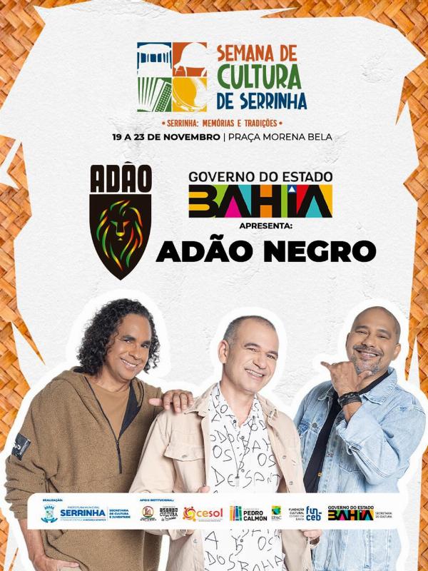 Banda Adão Negro é atração confirmada na Semana de Cultura de Serrinha 2025