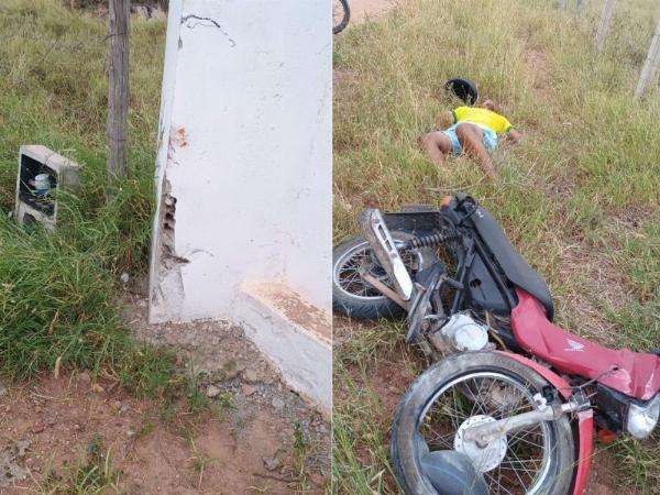 ARACI - Motociclista embriagado colide em muro ao perder controle e sofre fratura grave em estrada vicinal