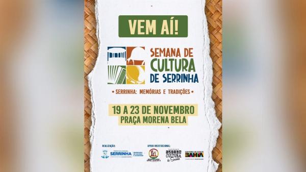 Semana de Cultura de Serrinha é adiada; confira a nova data